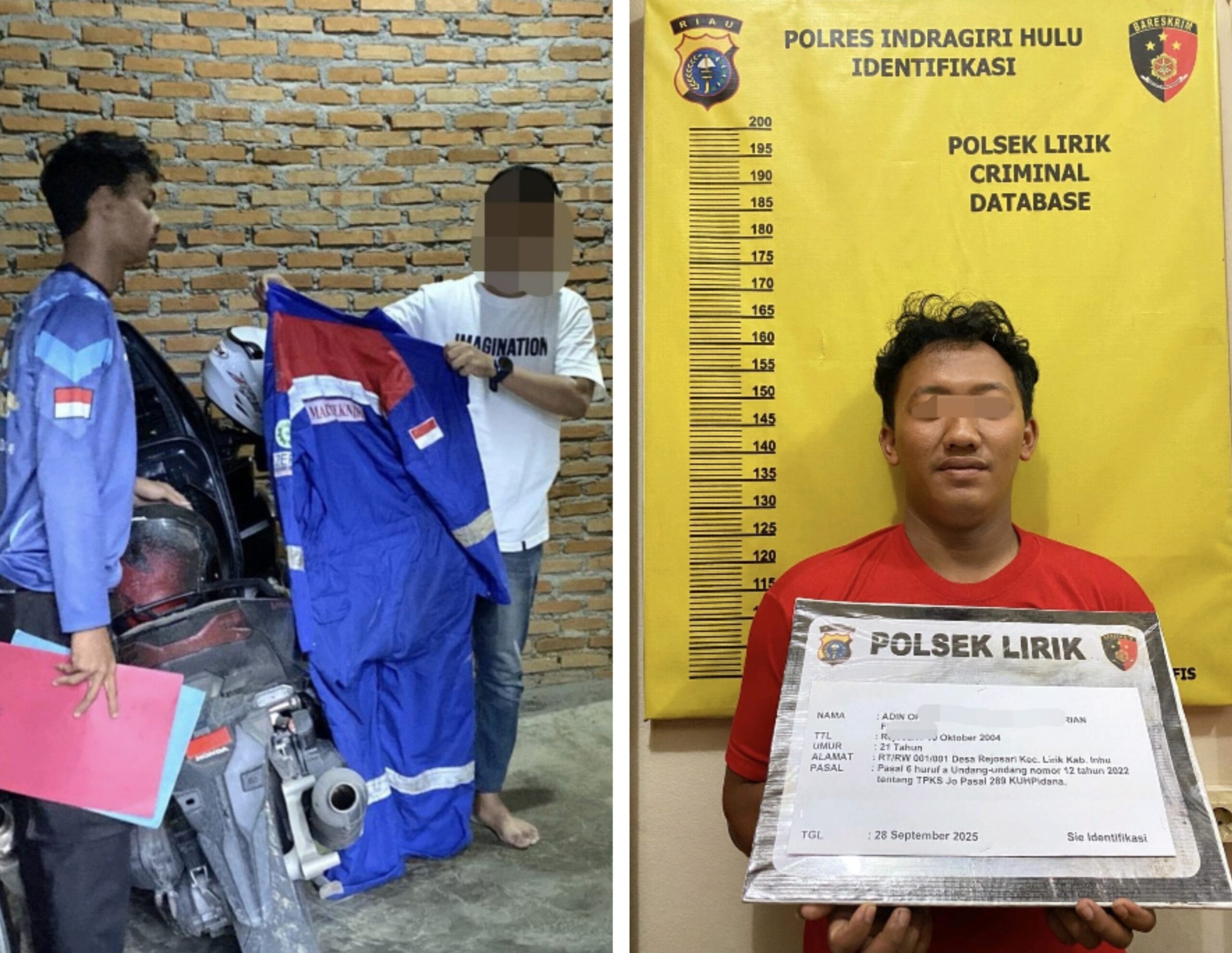 Begal Payudara Diringkus Polsek Lirik, Pelakunya Supir Perusahaan Swasta