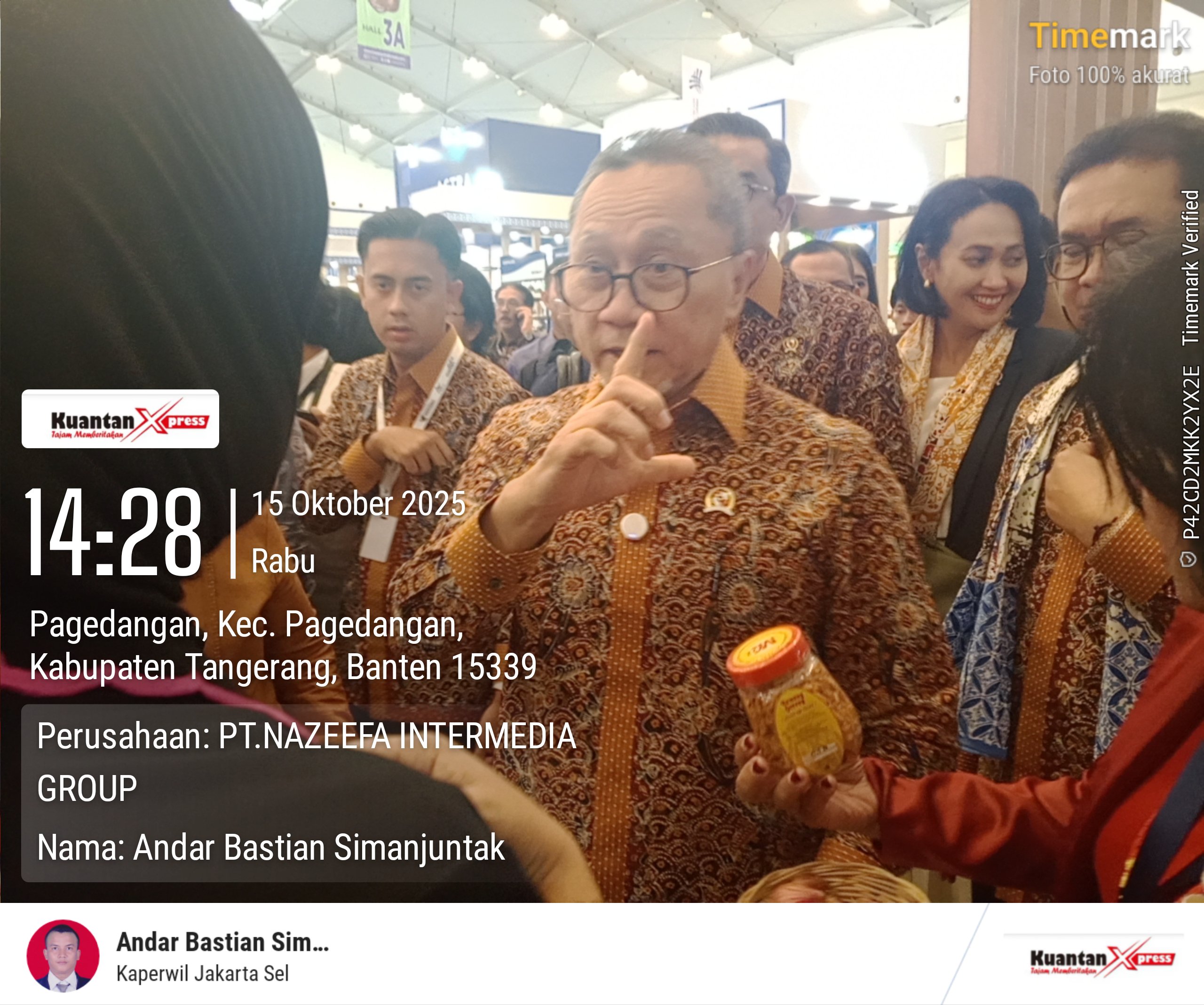 Menteri Koordinator Bidang Pangan Zulkifli Hasan Menghadiri Trade Expo Indonesia 2025