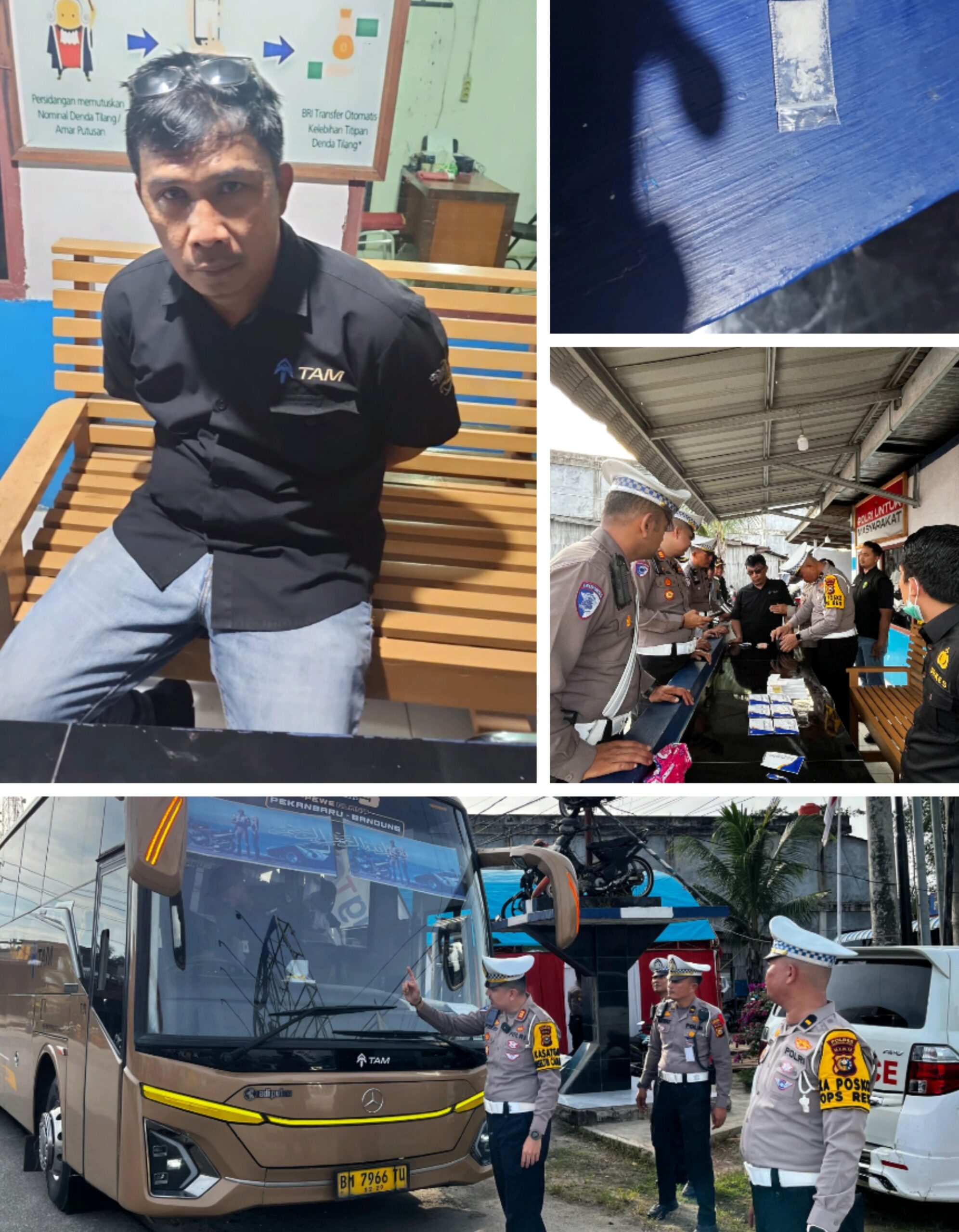Supir Bus Antar Provinsi Kedapatan Bawa Sabu Saat Pengecekan Kesehatan Oleh Satlantas Polres Inhu
