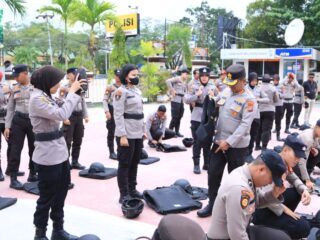 Kapolres Inhil Pimpin Apel Pelepasan Tim Raga untuk Pelatihan di SPN Polda Riau