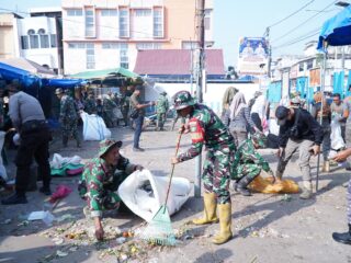 Wujud Kepedulian Lingkungan, Kodim 0314/Inhil Laksanakan Karya Bhakti TNI Zero Waste PK
