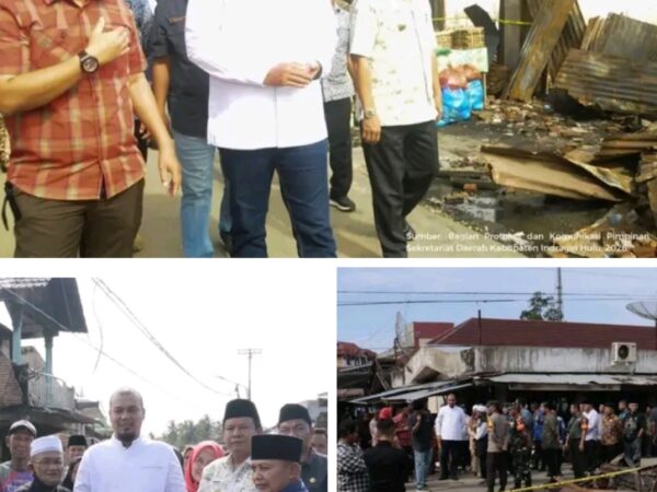 Bupati Inhu Tinjau Lokasi Kebakaran Pasar Peranap, Serahkan Bantuan kepada Korban