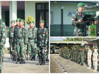 Kasdim 0314/Inhil Pimpin Upacara Bulanan, Tekankan Disiplin dan Kewaspadaan Prajurit