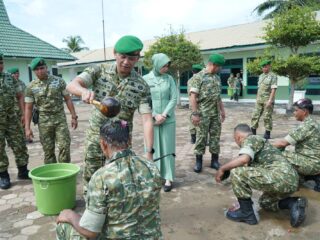 Korps Raport Kodim 0314/Inhil, Sejumlah Bintara dan Tamtama Terima Kenaikan Pangkat