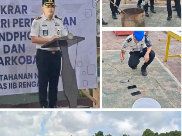 Komitmen Bersama, Rutan Rengat Gelar Apel Pagi dan Ikrar Bebas Handphone Serta Narkoba Disaksikan Rekan media
