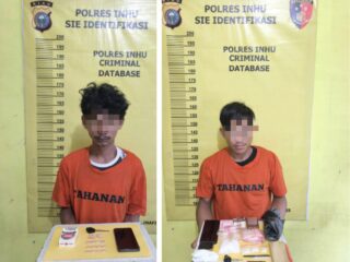 Polsek Kelayang Ungkap Kasus Narkotika Di Desa Talang Pring, Dua Tersangka Dibekuk BB Puluhan Gram Sabu