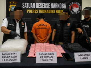Ungkap Kasus Narkoba Jumbo di Inhil, Polisi Sita Diduga 1 Kilogram Sabu dan 1.000 Butir Ekstasi