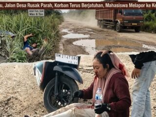7 Kilometer Jalan Rusak Parah, Truk PT Ekasapta Paramita Energi Jadi Penyebab di Siak