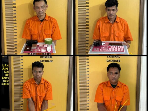 Dalam Semalam Satres Narkoba Polres Inhu Gulung Empat Tersangka, Mulai Dari Oknum PNS Hingga Oknum Satpam