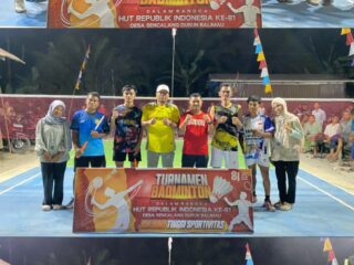 Mahasiswa KKN Tematik UNISI 2026 Berpartisipasi dalam Penutupan Turnamen Badminton HUT RI ke-81 di Dusun Balimau