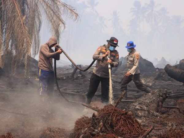 Kapolres Inhil Pimpin Verifikasi dan Pemadaman Karhutla di Belantaraya, 7 Hektare Lahan Terbakar