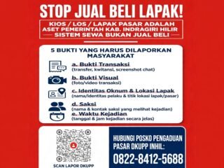 DKUPP Inhil Tegaskan Lapak Pasar Bukan Untuk Diperjualbelikan, Buka Posko Pengaduan dengan QR Code