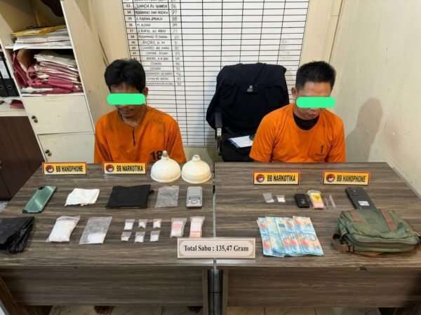 Polres Inhil Ungkap Peredaran Sabu 135,47 Gram di Tempuling, Dua Pria Diamankan