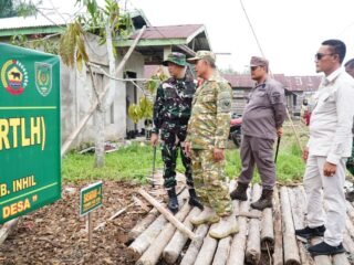Sinergi Membangun Desa, Bupati dan Dandim Tinjau Sasaran RTLH TMMD ke-130 di Desa Kuala Lemang