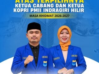 M. Ridwan dan Nurhayati Resmi Pimpin PC PMII dan KOPRI Inhil Periode 2026–2027