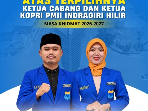 M. Ridwan dan Nurhayati Resmi Pimpin PC PMII dan KOPRI Inhil Periode 2026–2027