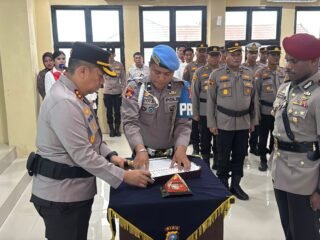 Kapolres AKBP John Letedara, S.I.K., Gelar Sertijab, AKP Yohn Mabel Resmi Jabat Kasat Reskrim Inhu