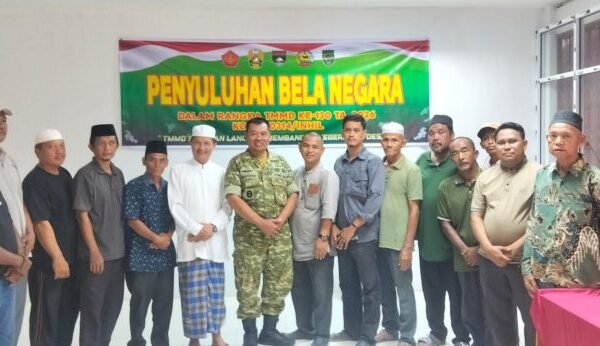 Kasdim 0314/Inhil Berikan Penyuluhan Wawasan Kebangsaan di Desa Kuala Lemang, Bangkitkan Semangat Bela Negara Melalui TMMD ke-130